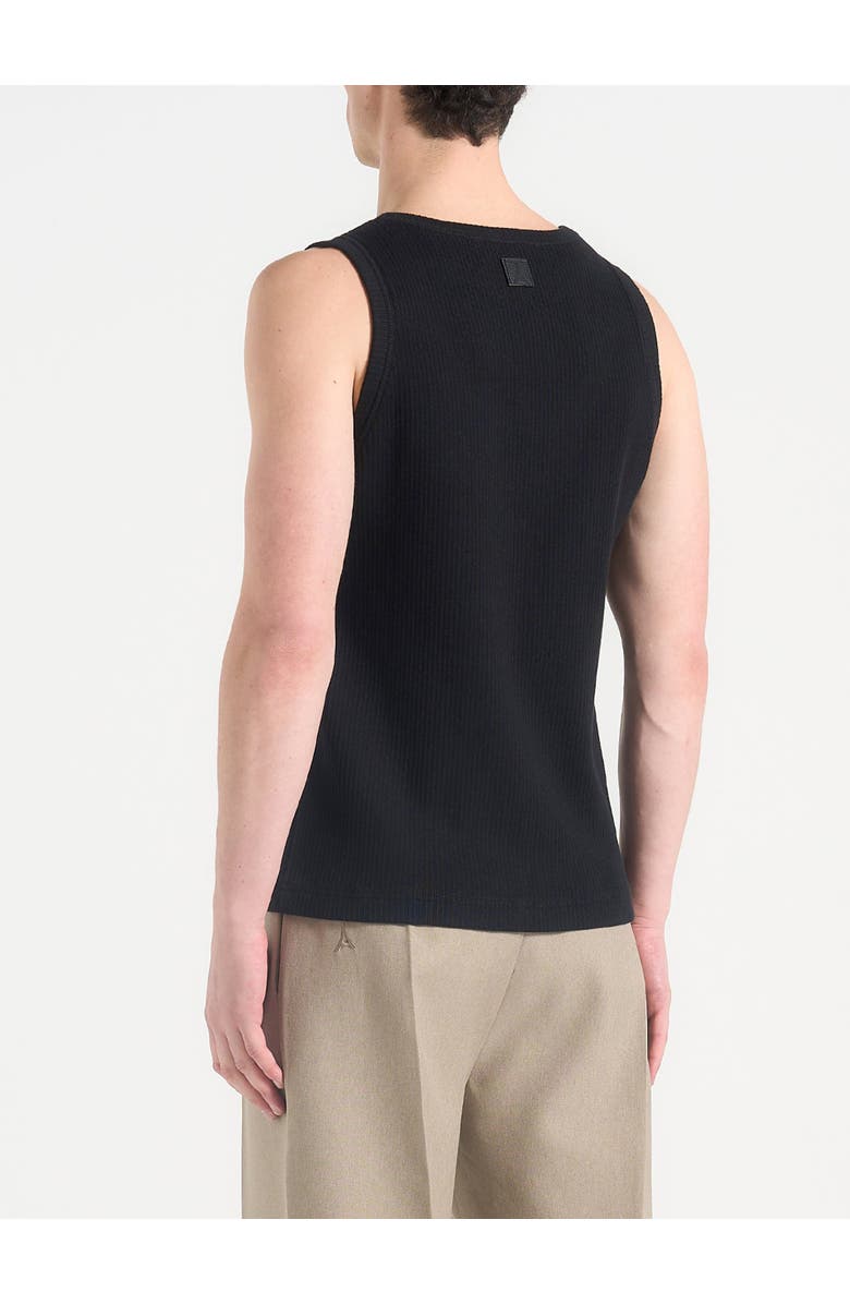 Manière De Voir Justin Ribbed Cotton Vest, Alternate, color, Black