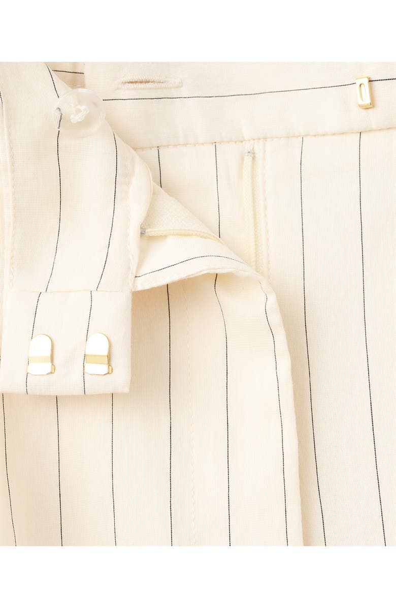 MANGO Cadena Pantalon Pinstripe Pants, Alternate, color, Off White