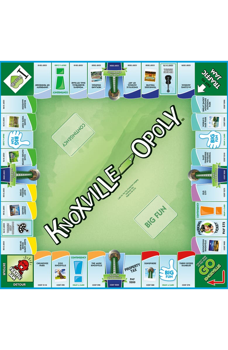 Late for the Sky Knoxvilleopoly Monopoly Board Game, Alternate, color,