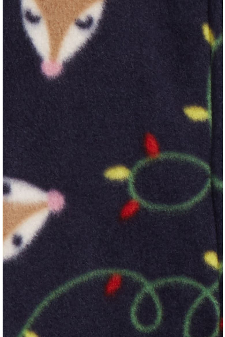 Fleece Footed One-Piece Pajamas, Alternate, color, NAVY PEACOAT REINDEER