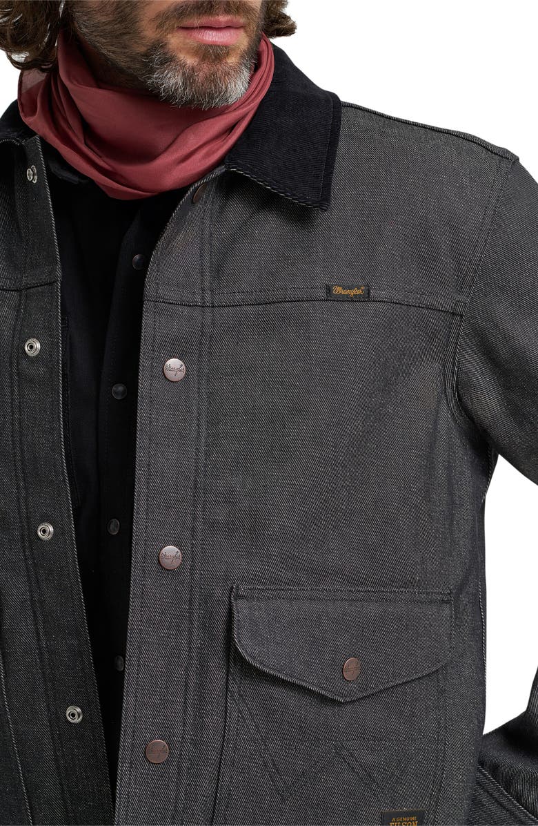 Wrangler Filson X Wrangler Relaxed Fit Denim Work Jacket, Alternate, color, Black