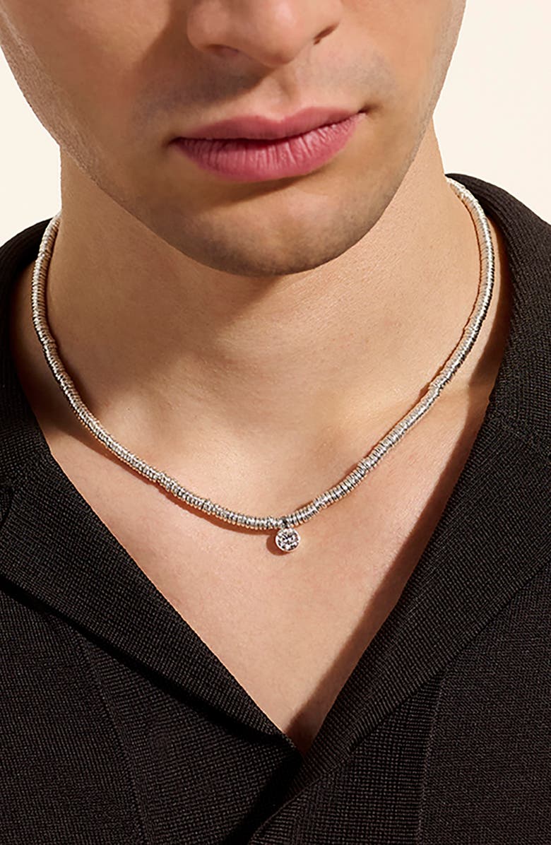 John Hardy Lovestruck<sup>™</sup> Heishi Lab Grown Diamond Pendant Necklace, Alternate, color, Silver