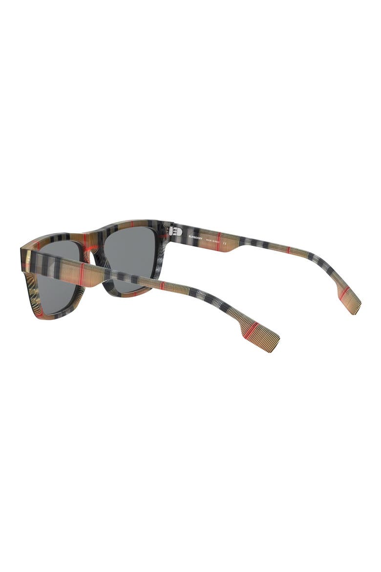 56mm Rectangular Sunglasses, Alternate, color, BLACK/ VINTAGE CHECK / GREY