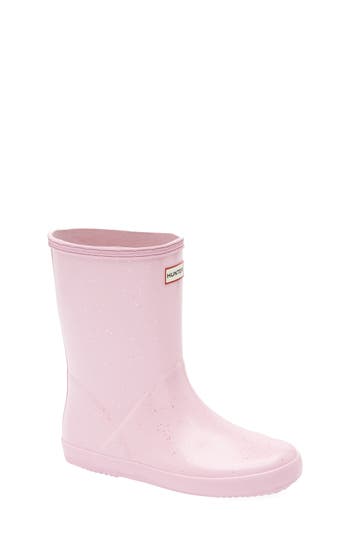 Hunter Kids' Original First Classic Glitter Rain Boot In Pink