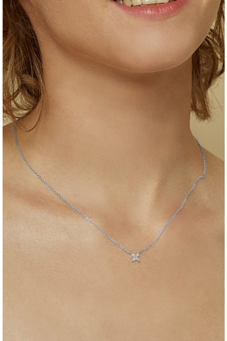 14k Gold Plated Alexa Necklace Dainty Trendy Daily Sparkle, Alternate, color, Silver