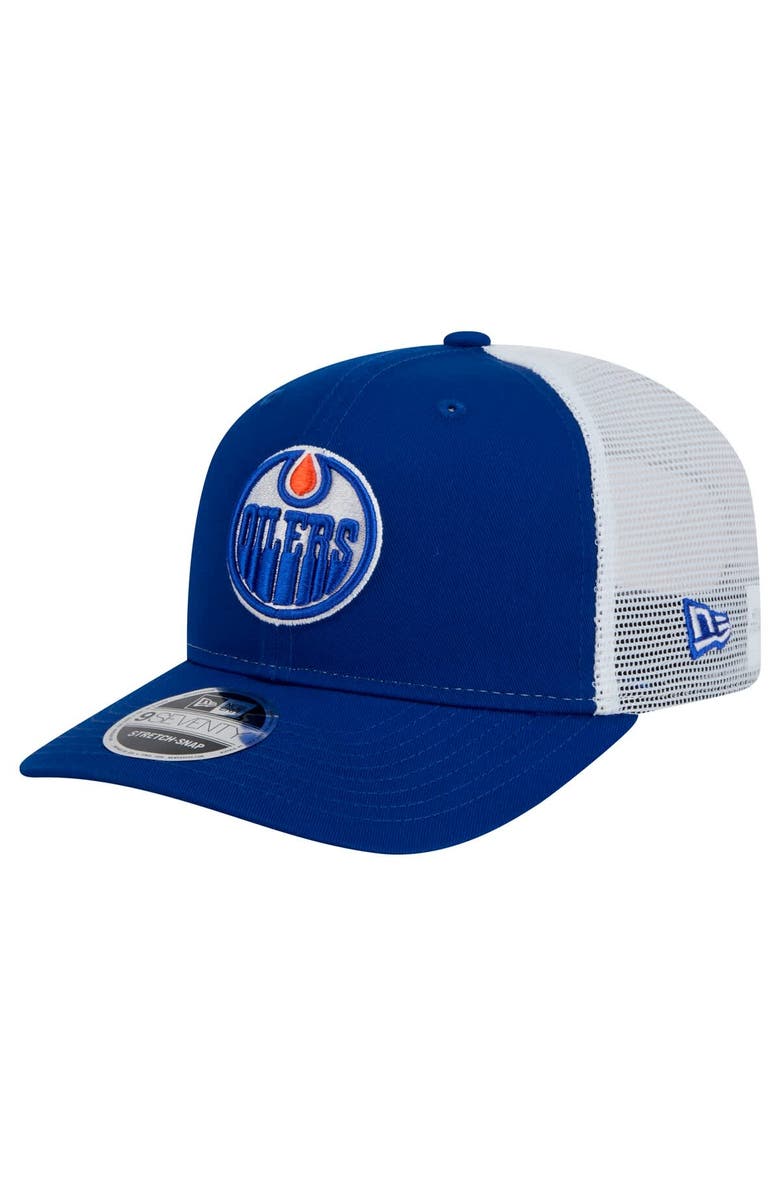 New Era Men's New Era Royal Edmonton Oilers Core Trucker 9SEVENTY Stretch-Snap Hat, Main, color, 