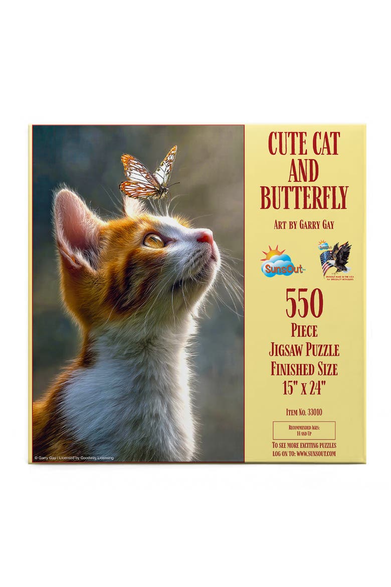 Cute Cat and Butterfly 550, Alternate, color, Multicolor