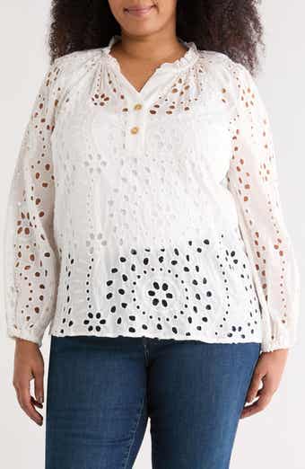 Forgotten Grace Eyelet Button-Up Shirt