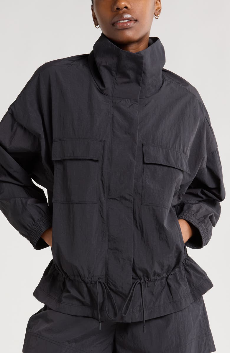 Zella Road Trip Crinkle Jacket, Alternate, color, Black