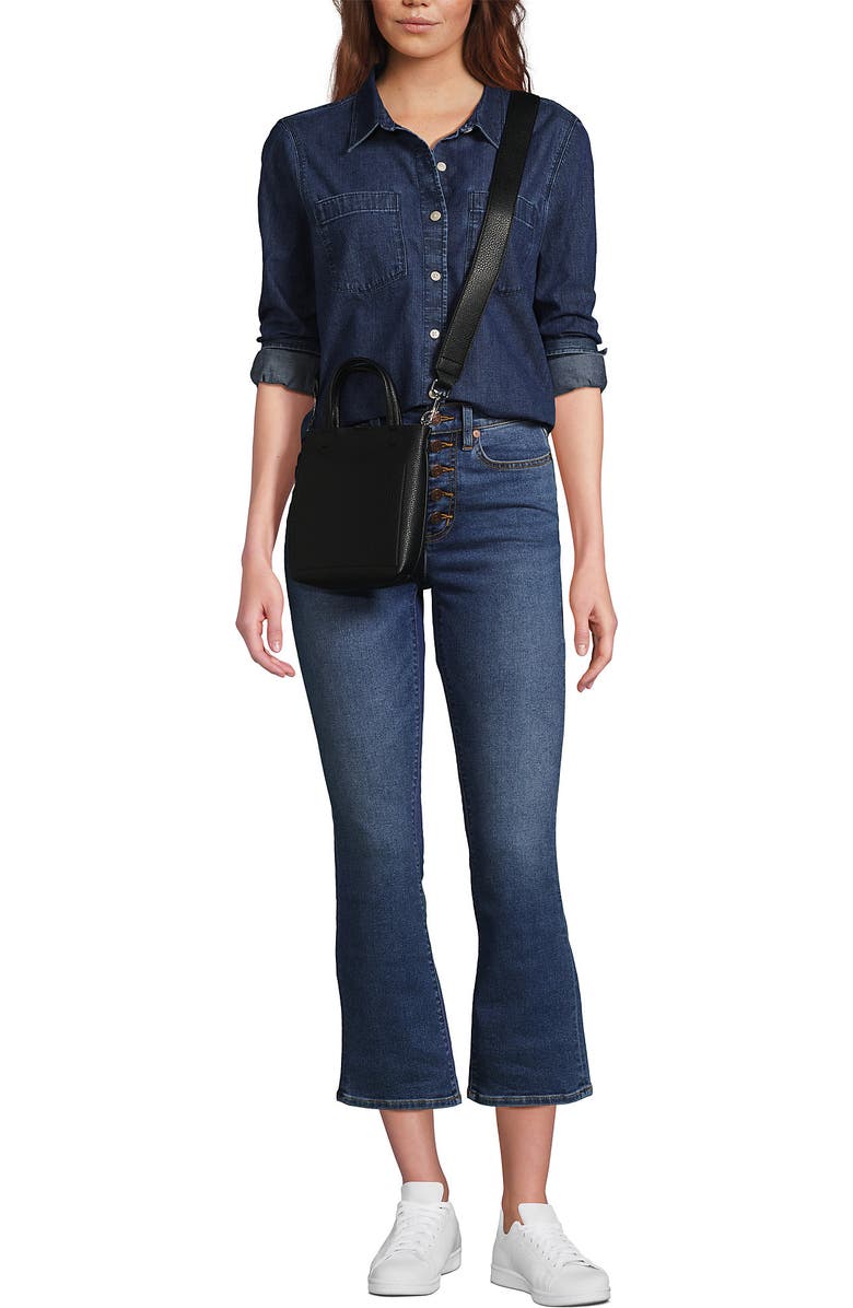 Lands' End Faux Leather Crossbody Bag, Main, color,