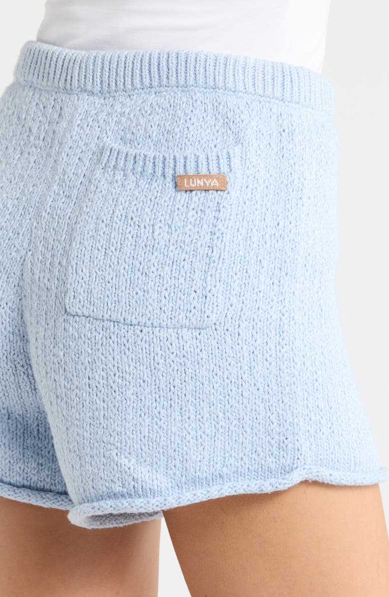 Lunya Cloud Cotton Knit Lounge Shorts, Alternate, color, Whisper Blue
