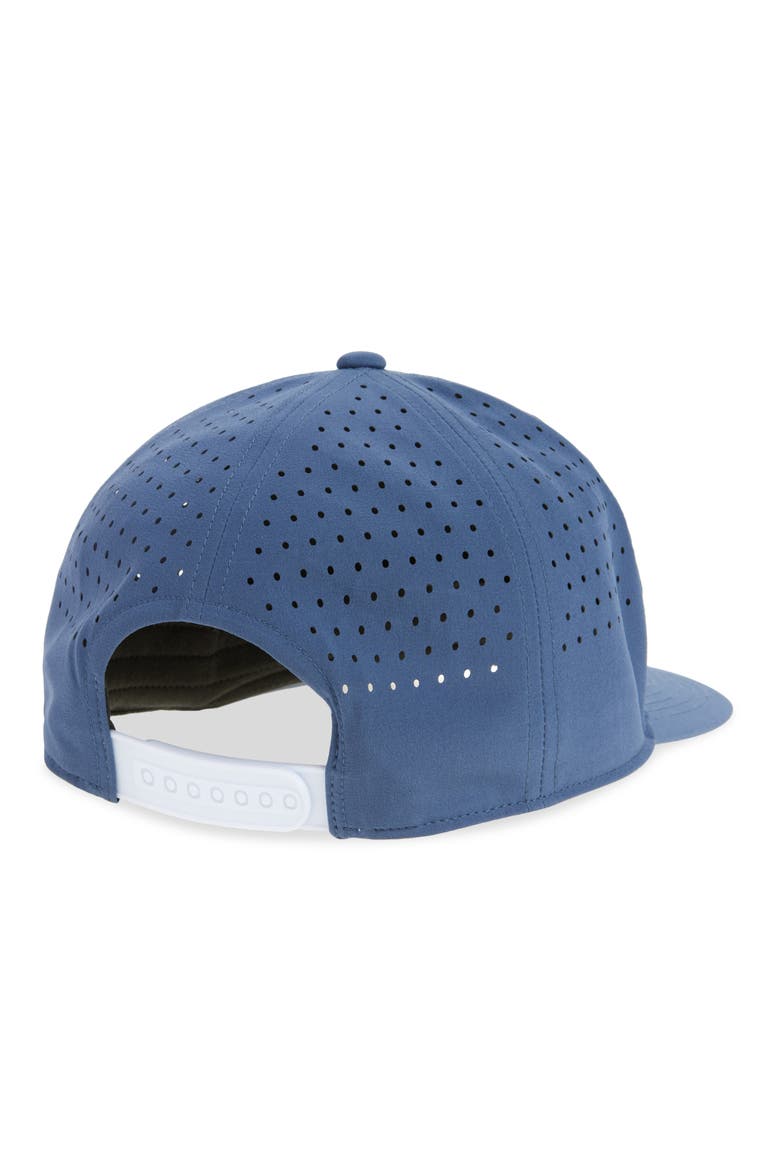 Wade Perforated Snapback Baseball Cap, Alternate, color, VINTAGE INDIGO