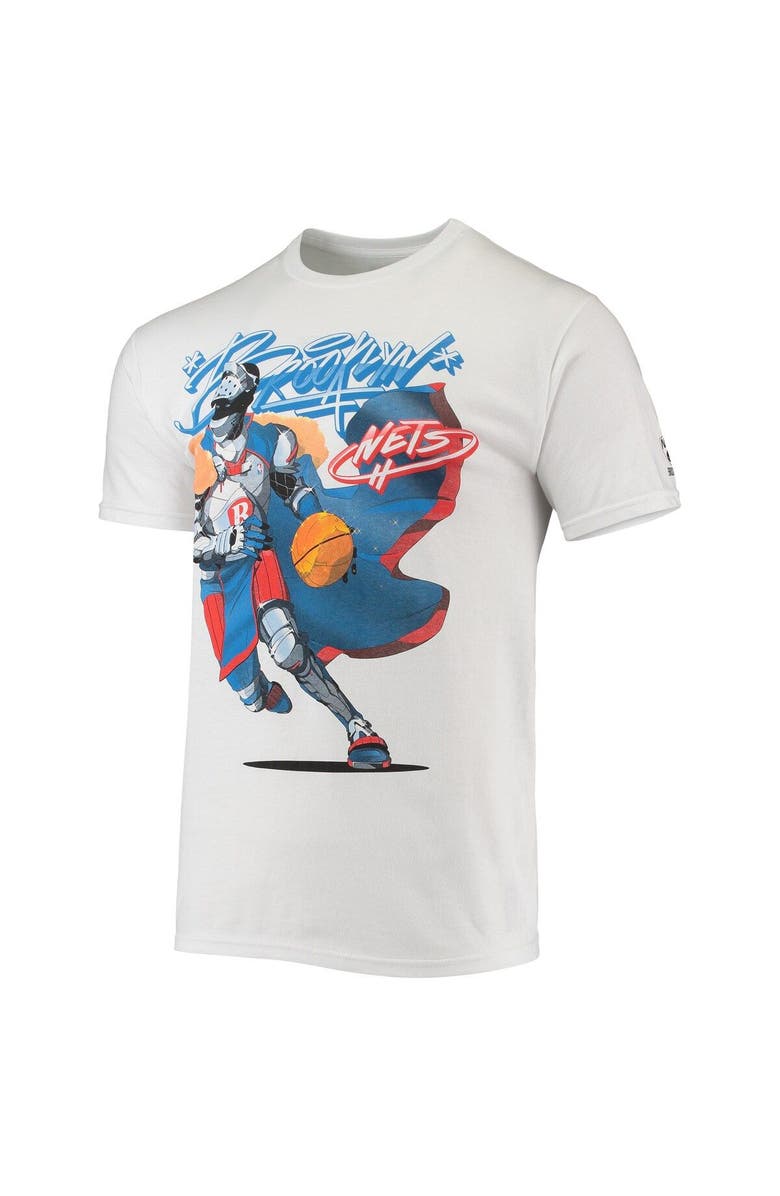 NBA X MCFLYY Men's NBA x McFlyy White Brooklyn Nets Identify Artist Series T-Shirt, Alternate, color, White