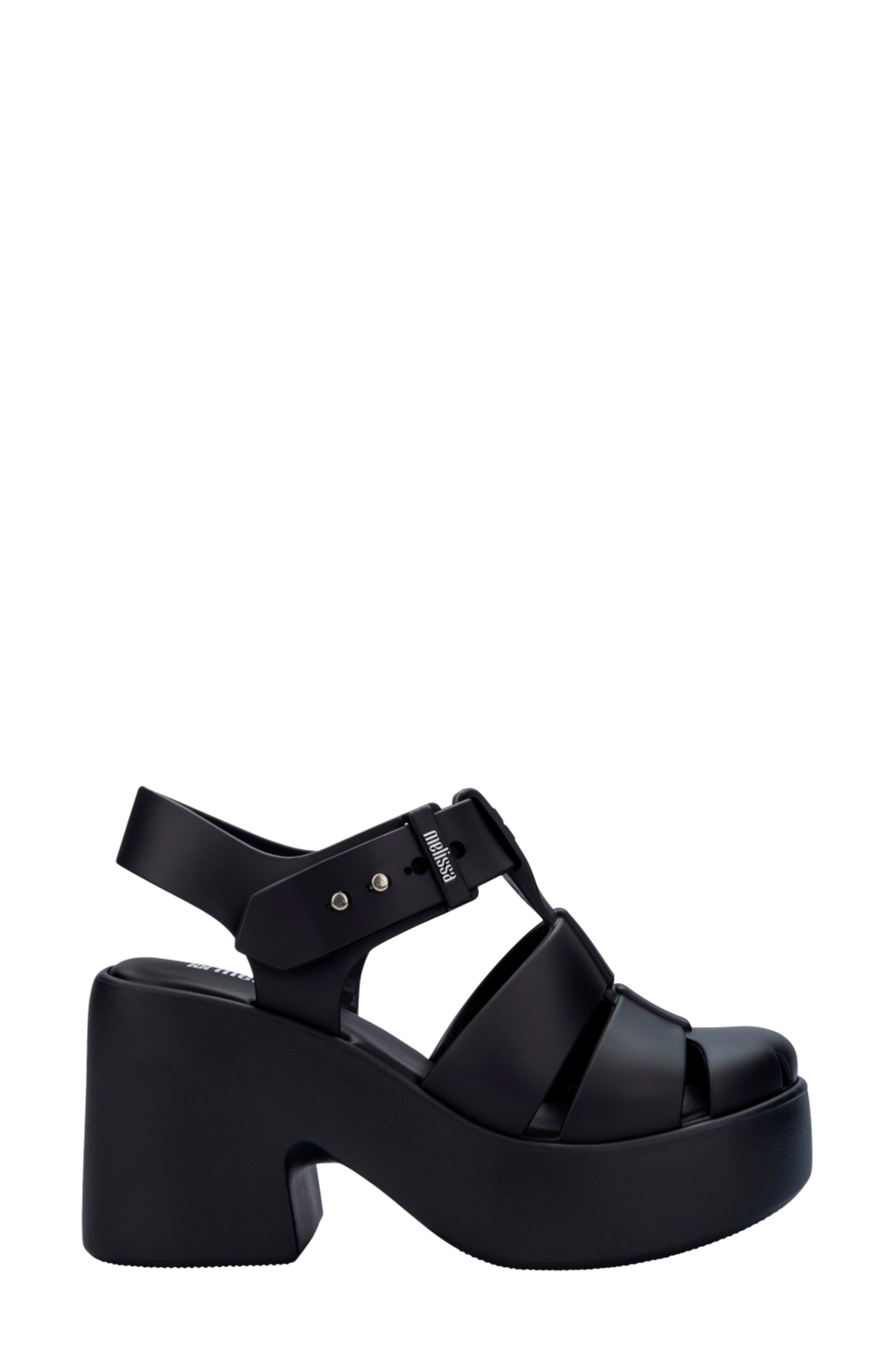 Melissa Lulu Platform Fisherman Sandal, Alternate, color, Matte Black