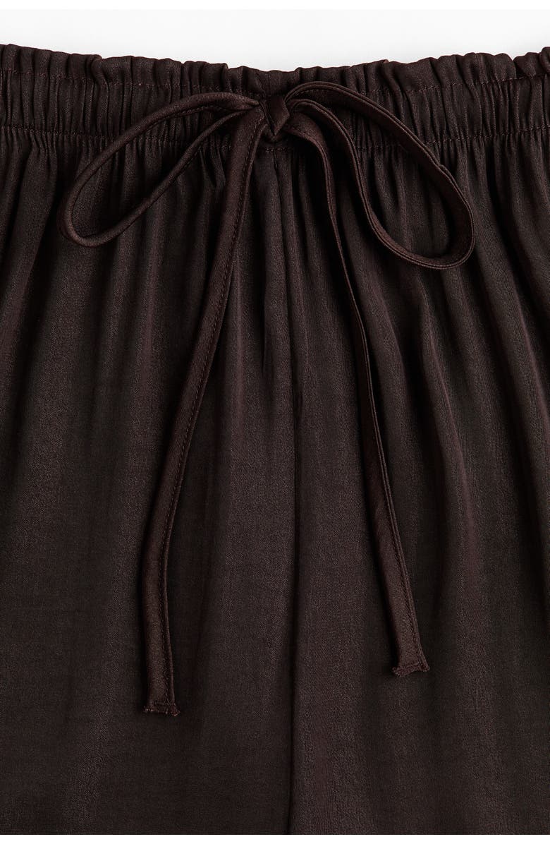 H&M Wide Drawstring Trousers, Alternate, color, Dark Brown