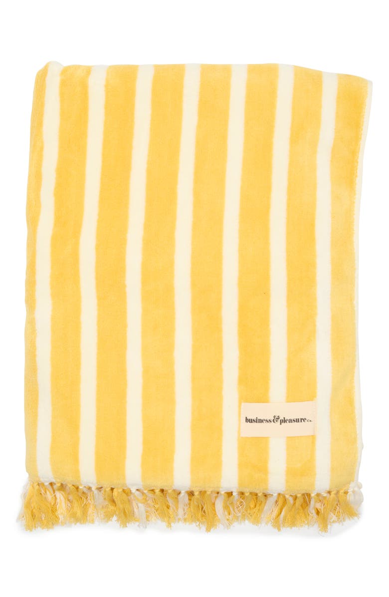 BUSINESS AND PLEASURE CO Monaco Mimosa Beach Blanket, Main, color, Monaco Mimosa Stripe