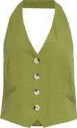 Veronica Beard Arabella Linen Blend Halter Vest