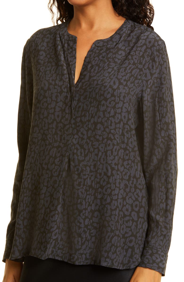 Rails Pearl Leopard Print Popover Blouse, Alternate, color, 