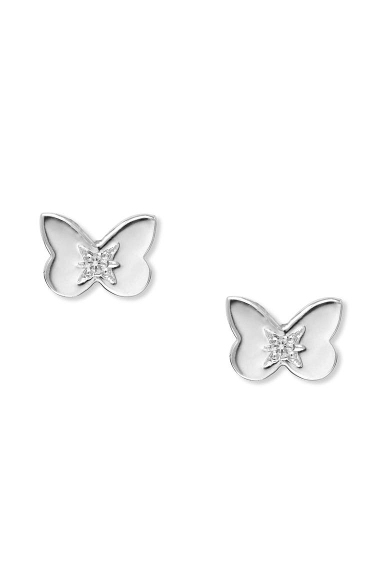 Jac + Jo Icon Mini Butterfly Stud Earrings, Main, color, SILVER