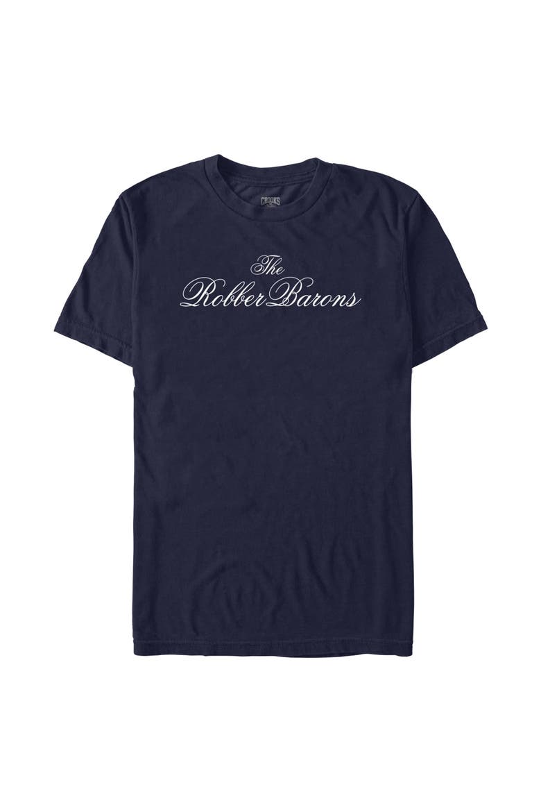 Men's Crooks & Castles The Robber Barons List Front and Back  Graphic T-Shirt, Main, color, Navy Blue
