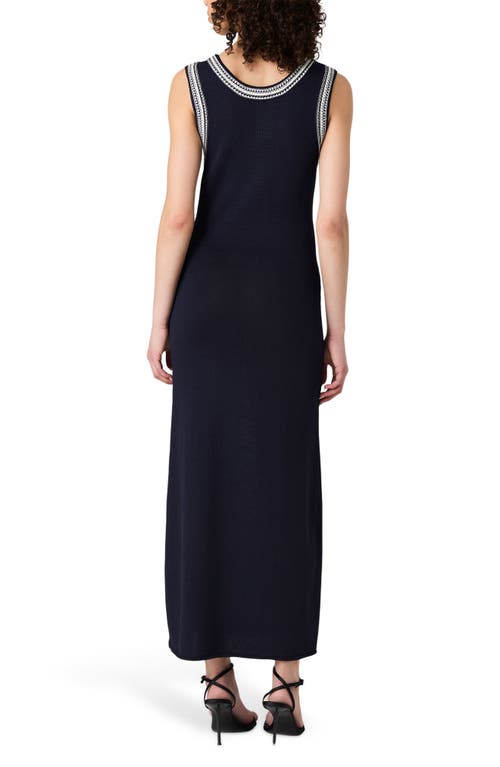 French Connection Sage Sleeveless Maxi Sweater Dress In Navy-summer White