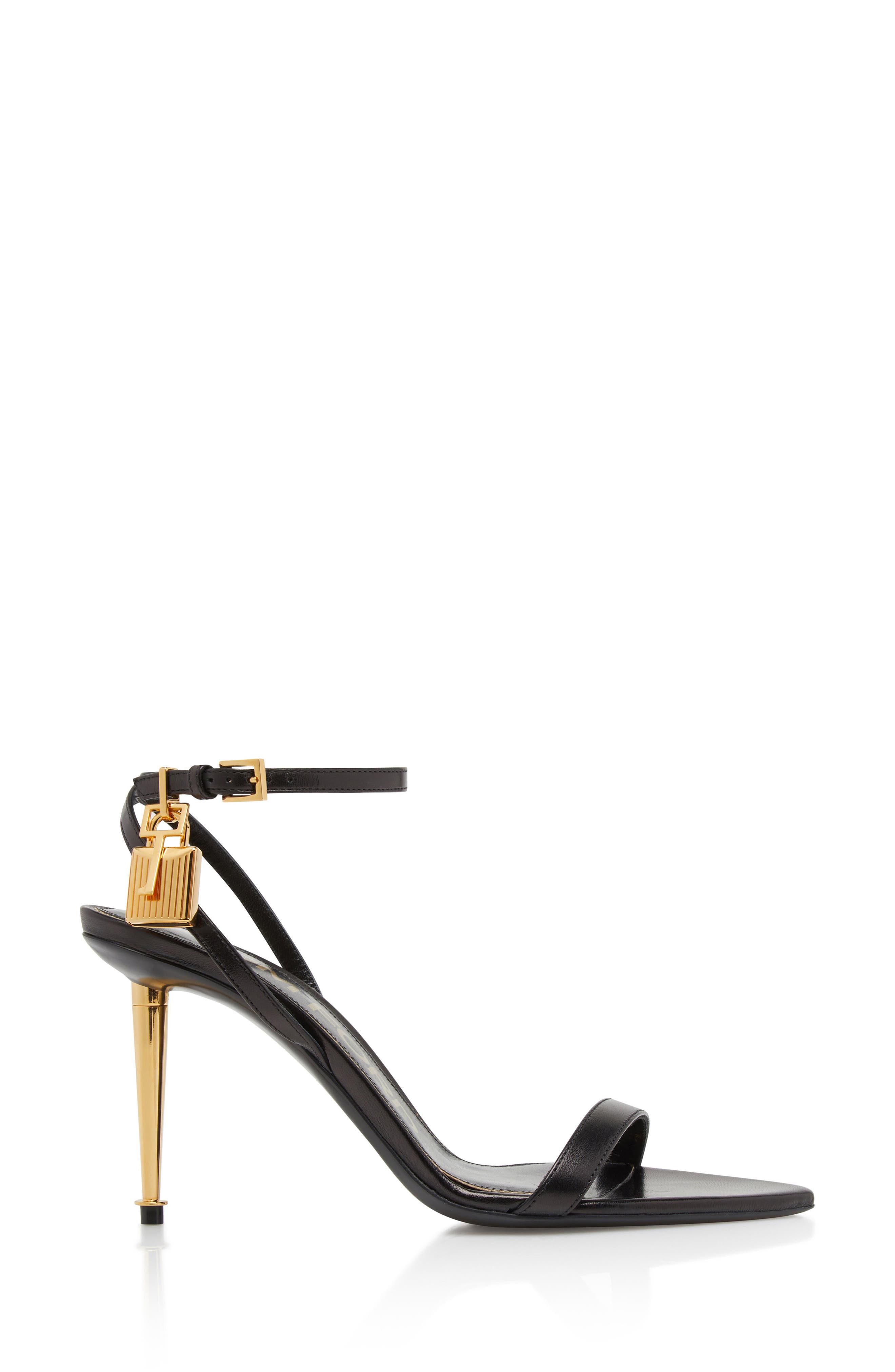 TOM FORD Padlock Naked Pointy Toe Sandal, Alternate, color, Black