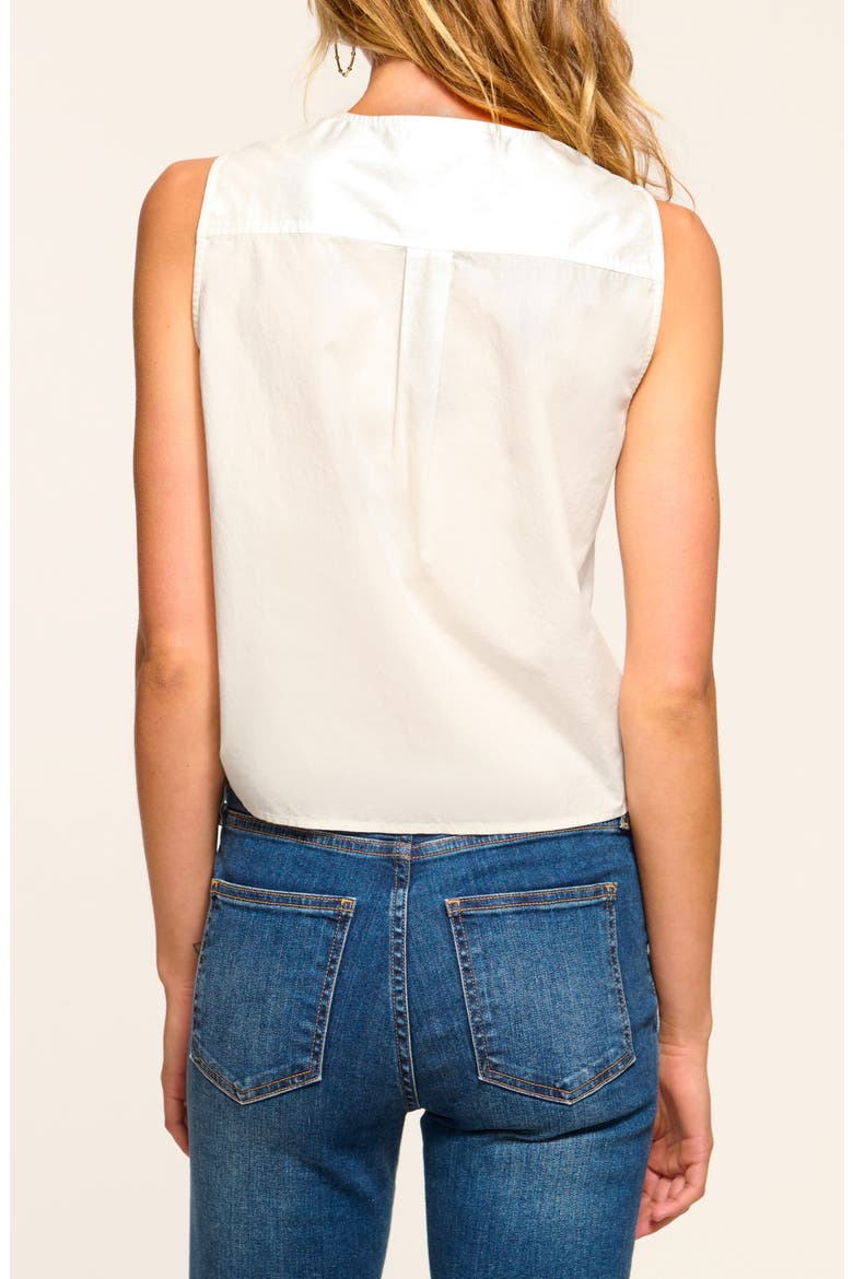 Svetlana Tie Hem Sleeveless Crop Top, Alternate, color, WHITE