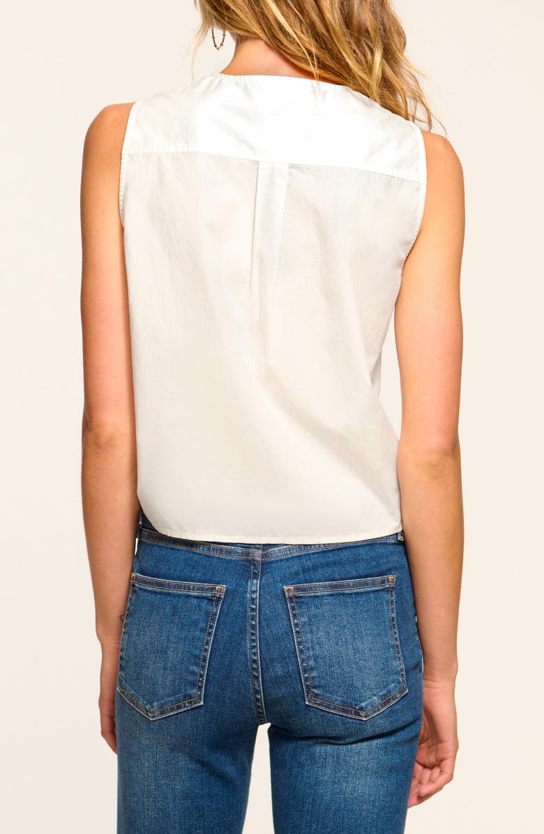 Ramy Brook Svetlana Tie Hem Sleeveless Crop Top, Alternate, color, White