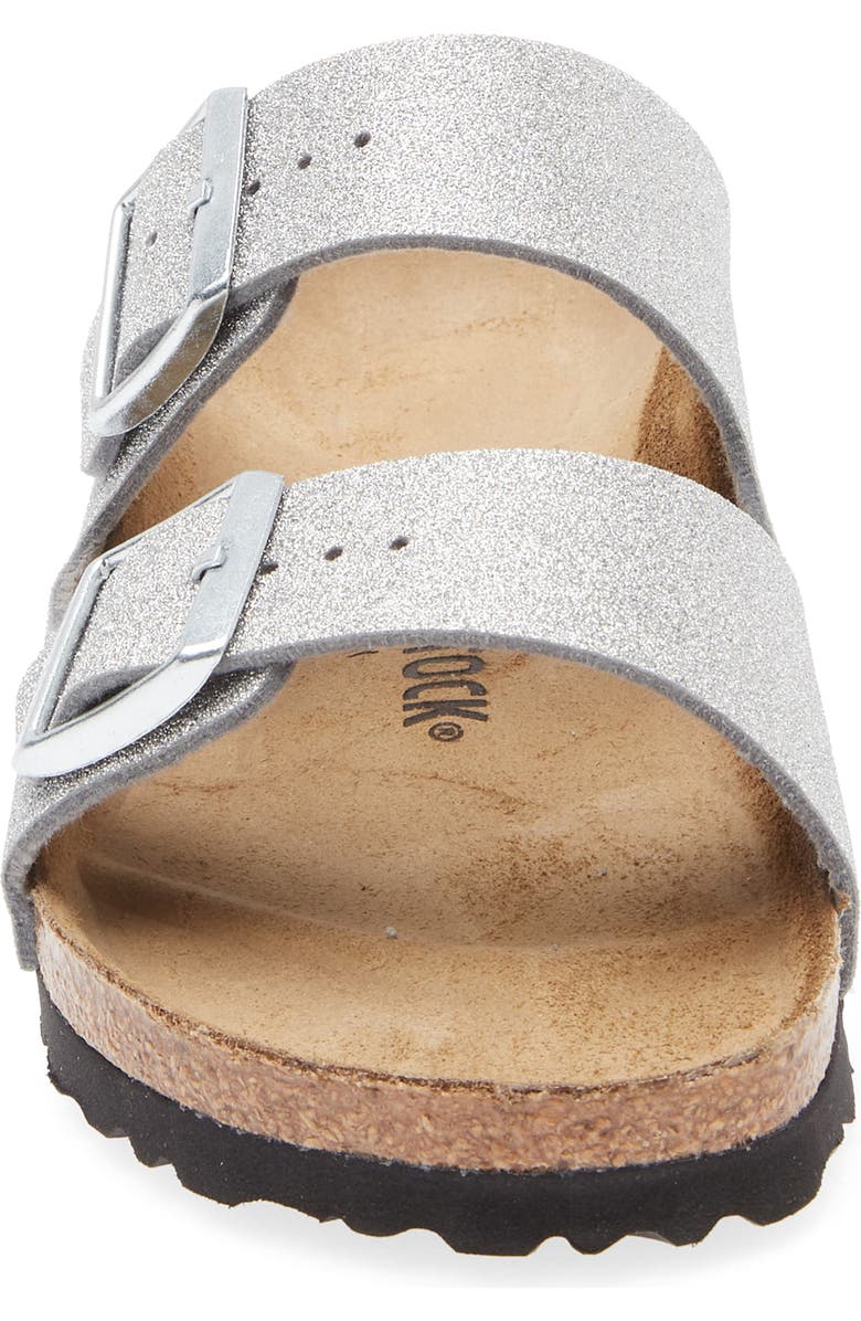 Birkenstock Arizona Slide Sandal, Alternate, color, Glitter Silver