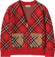 Burberry Check Wool Cardigan