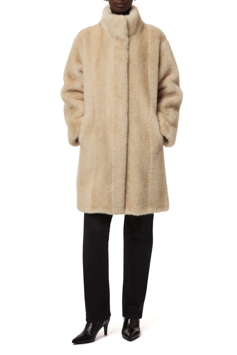 Blair Faux Fur Coat, Main, color, LATTE MULTI