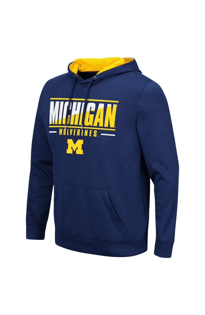 COLOSSEUM Men's Colosseum Navy Michigan Wolverines Slash Stack 2.0 Pullover Hoodie, Alternate, color, Navy