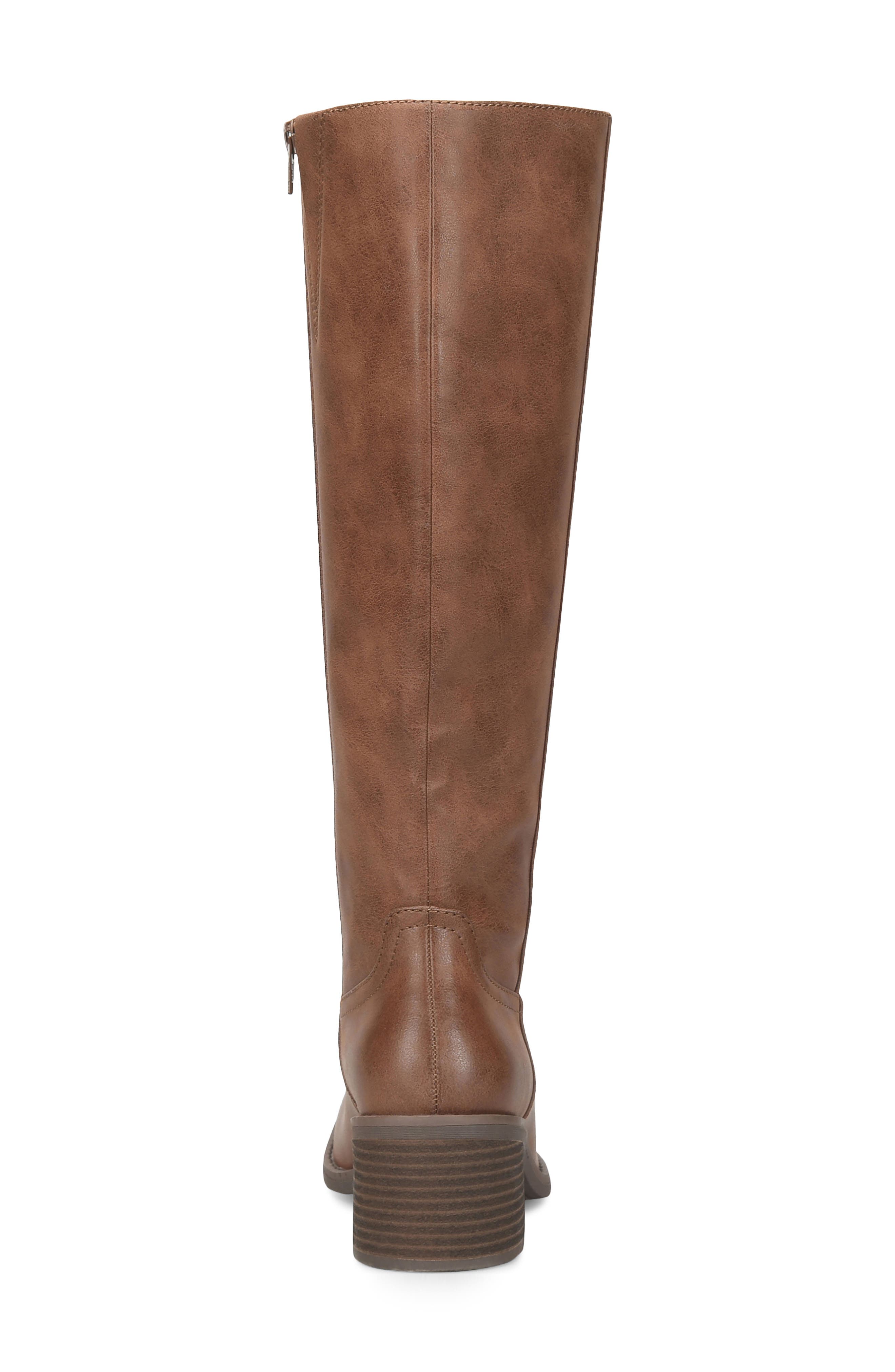 Heidi Knee High Faux Leather Boot, Alternate, color, BROWN