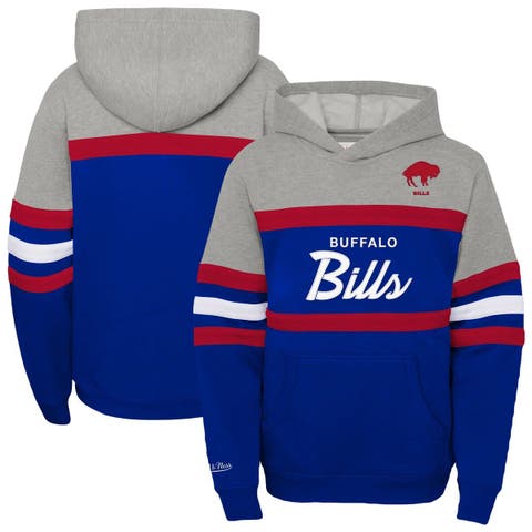 Youth Mitchell & Ness  Royal Buffalo Bills Throwback Head Coach Pullover Hoodie