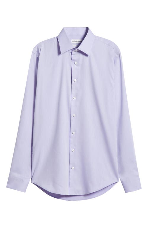 Nordstrom Trim Fit Non-iron Dress Shirt In Purple Thistle Bobbi Dobby