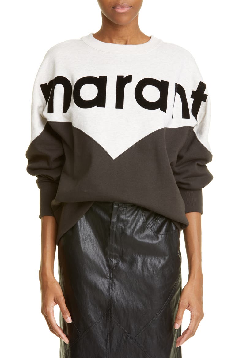 Houston Colorblock Cotton Blend Logo Sweatshirt, Main, color, FADED BLACK