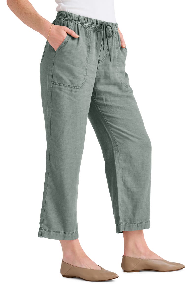 Angie Crop Wide Leg Pants, Alternate, color, OLIVE BROWN
