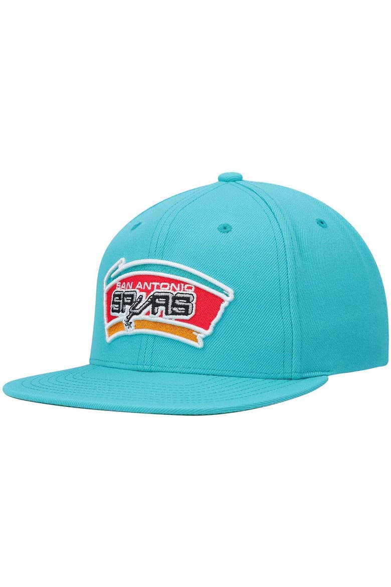 Men's Mitchell & Ness Teal San Antonio Spurs Hardwood Classics Team Ground 2.0 Snapback Hat, Main, color, Teal