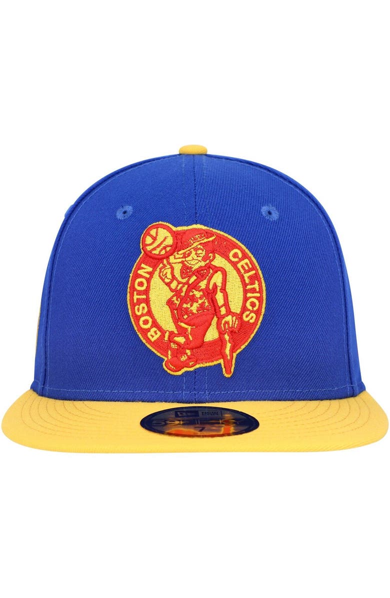 New Era Men's New Era Blue Boston Celtics Side Patch 59FIFTY Fitted Hat, Alternate, color, 