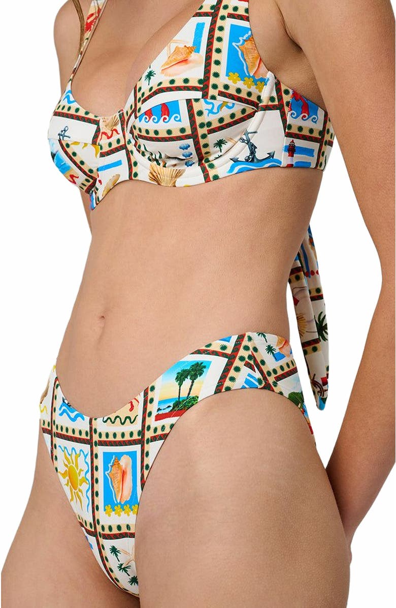 WeWoreWhat Classic Scoop Bottom, Alternate, color, Off White Mlti