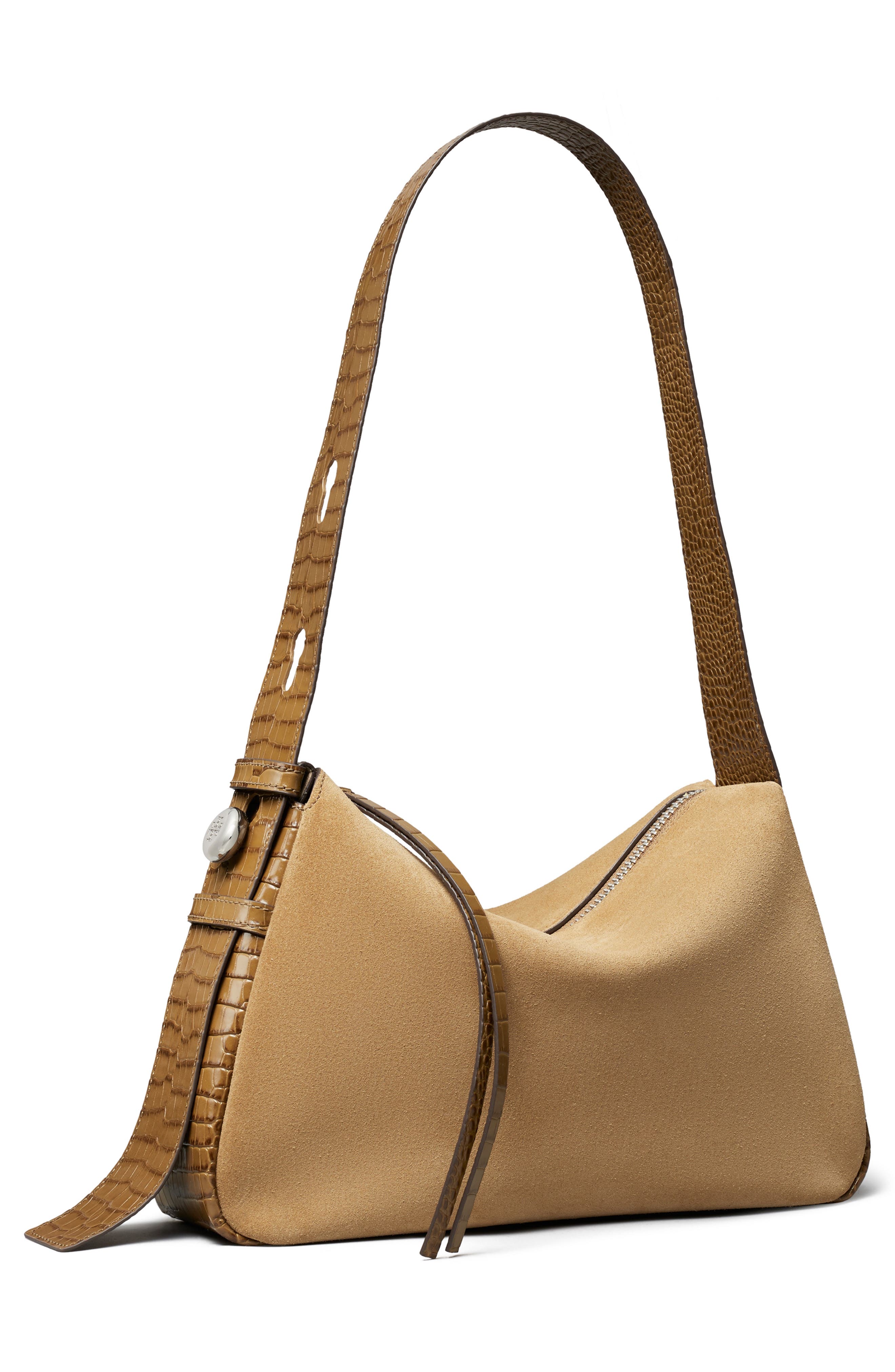 Romy Suede Shoulder Bag, Alternate, color, STONE
