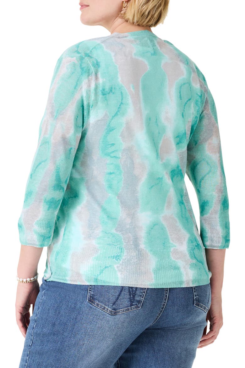 Watercolor Waves Cardigan, Alternate, color, AQUA MULTI