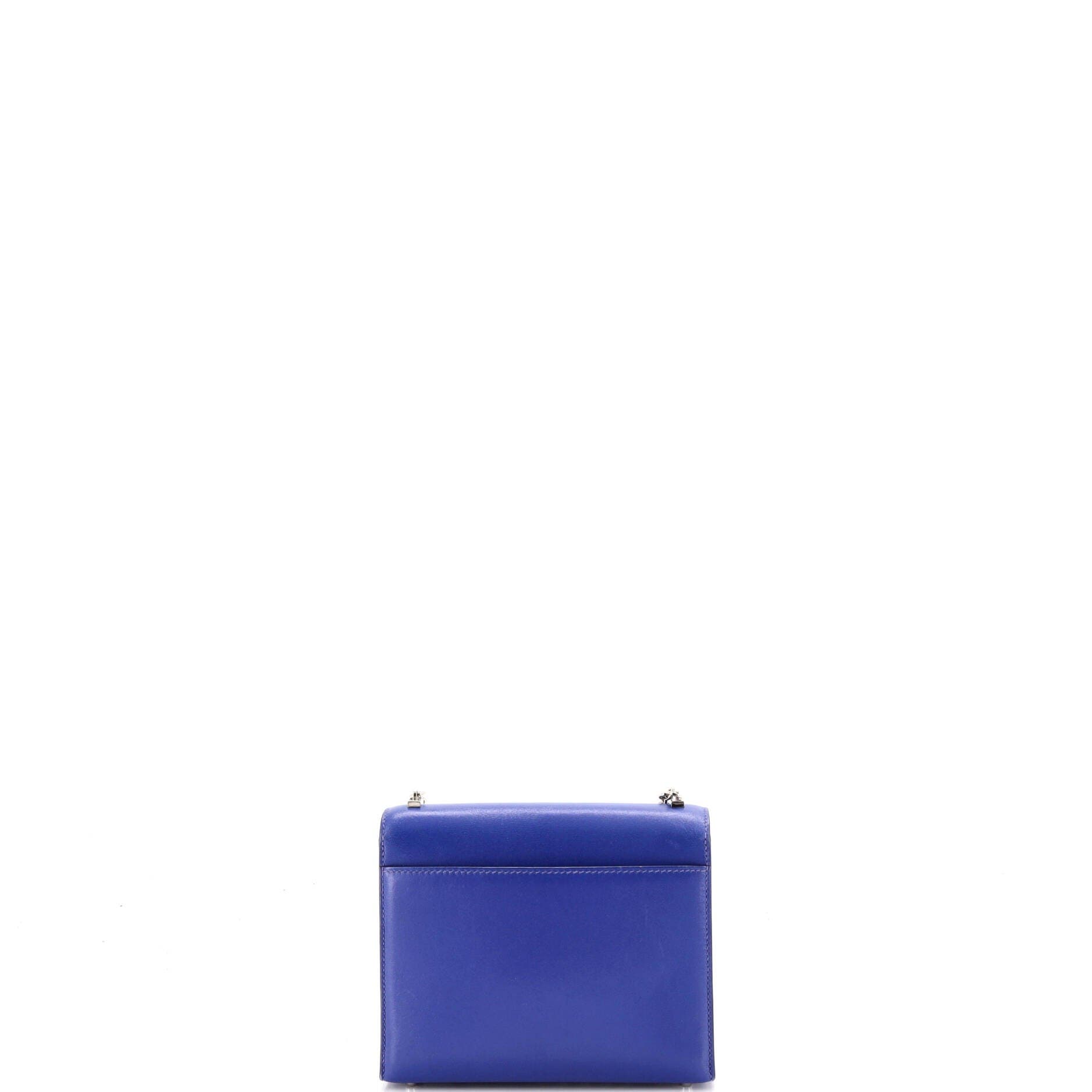 Verrou Chaine Bag Tadelakt Mini, Alternate, color, Blue