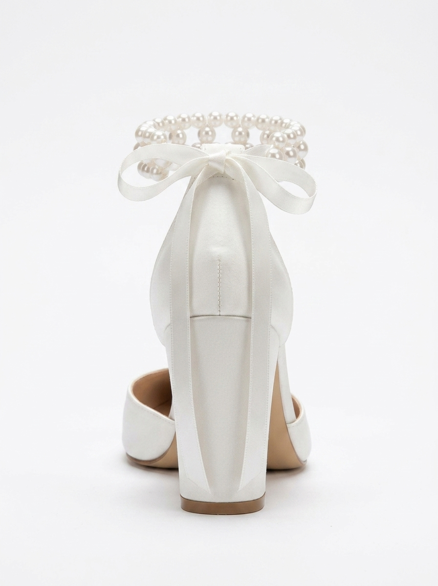 Elisa Block Heel Bridal Pump, Alternate, color, Ivory