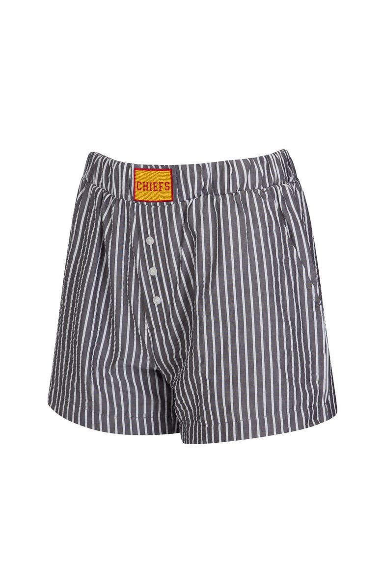 CONCEPTS SPORT Women's Concepts Sport  Black Kansas City Chiefs Two-Pack Stripes and Solids Boxer Shorts Set, Alternate, color, Black