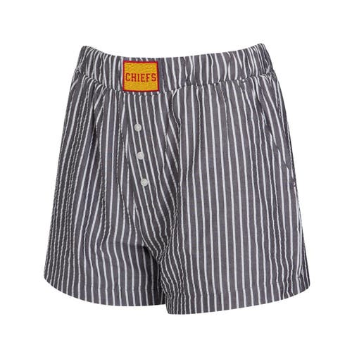 Concepts Sport Black Kansas City Chiefs Two-pack Stripes And Solids Boxer Shorts Set In Gray