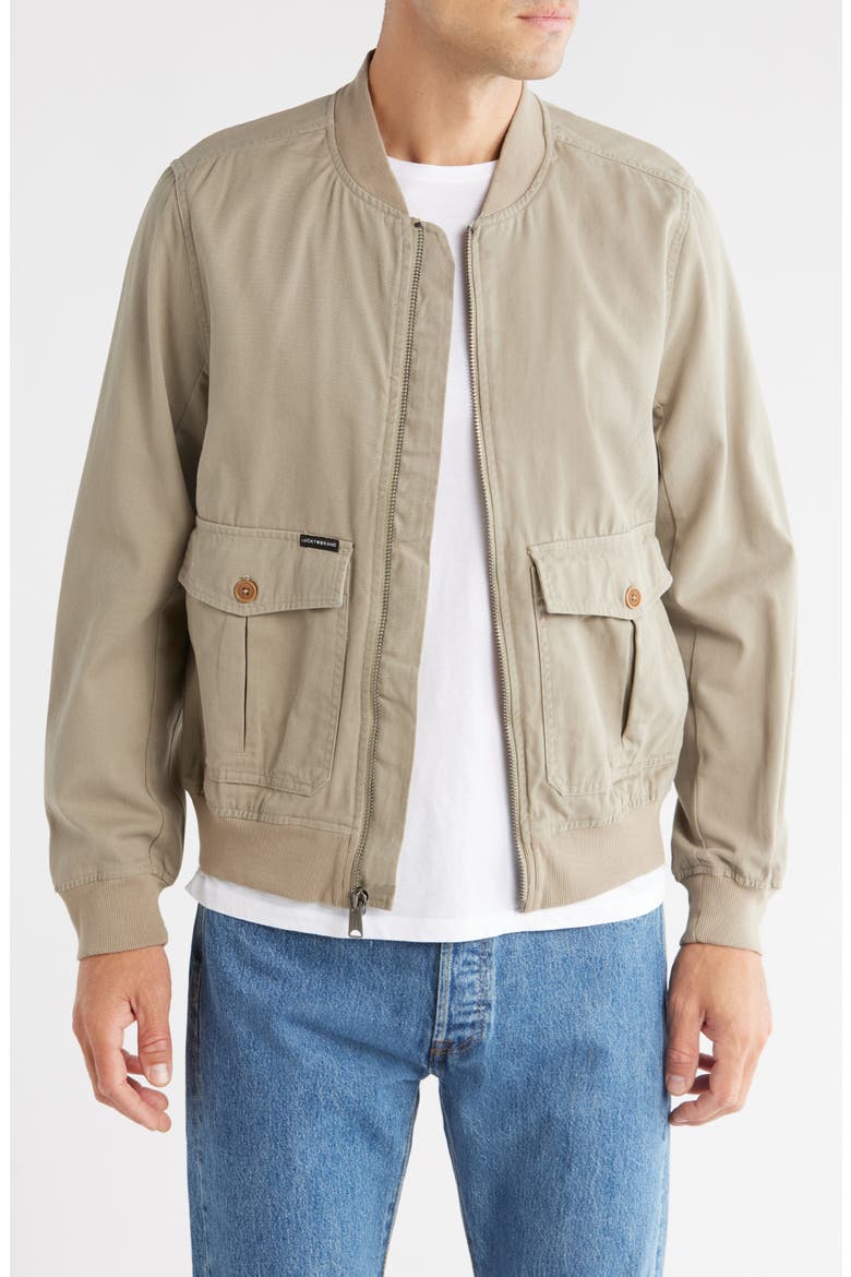 Cotton Twill Utility Bomber Jacket, Main, color, LAUREL OAK