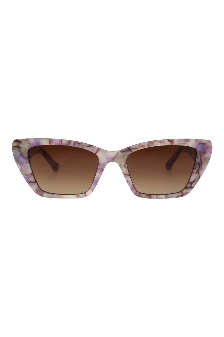 53mm Cat Eye Sunglasses, Main, color, PEARL PINK MARBLE