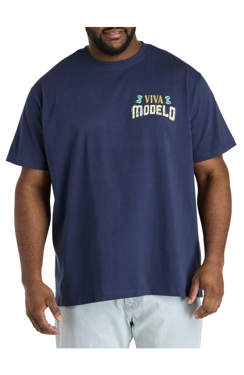 True Nation by DXL Big & Tall Modelo Graphic Tee, Main, color, Navy