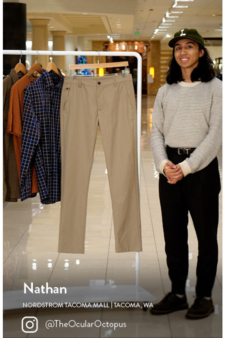 Flat Front Slim Straight Leg Performance Twill Pants video
